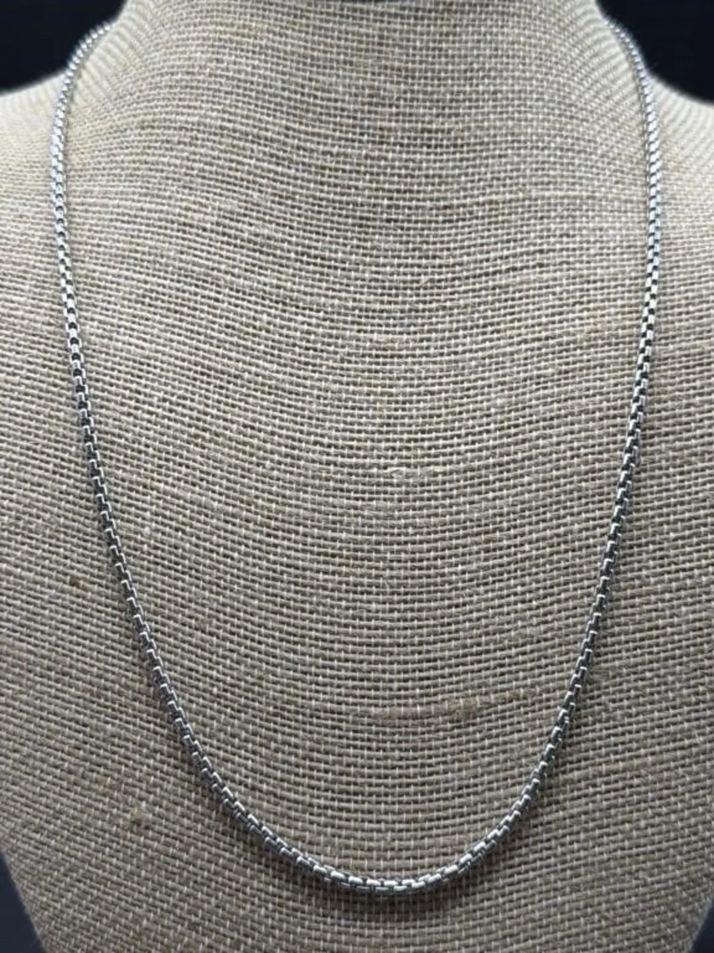EFFY 925 Sterling Silver Box Link Chain Necklace 22” Italy Signed Tag